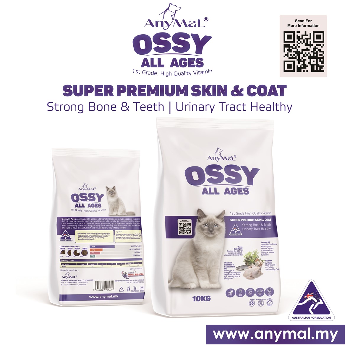 Ossy All Age Cat Food 10KG ANYMAL